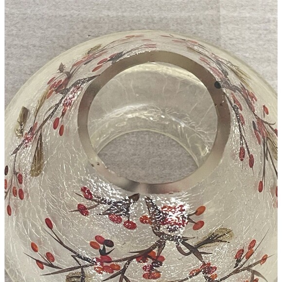 Yankee Candle Macintosh 22 oz Jar + Crackle Glass Winter Berries Shade 4″ - Picture 5 of 11